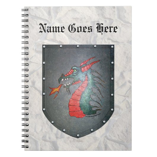 Metal Shield Dragon Light Grey Stone Notitieboek (Voorkant)