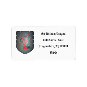 Metal Shield Dragon White Etiket