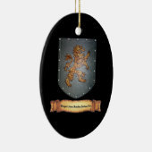 Metal Shield Lion Black Keramisch Ornament (Rechts)
