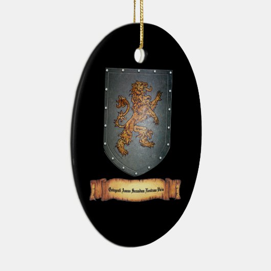 Metal Shield Lion Black Keramisch Ornament (Rechts)