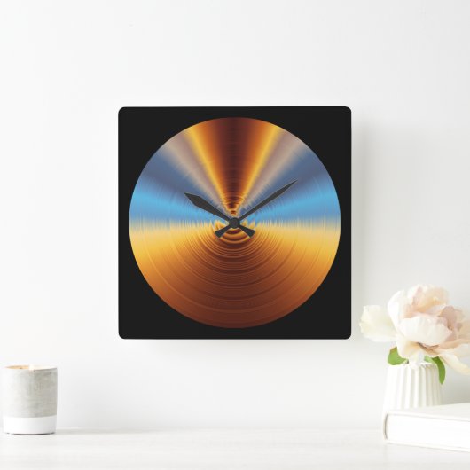 Metal Shimmer Vierkante Klok (Huis)