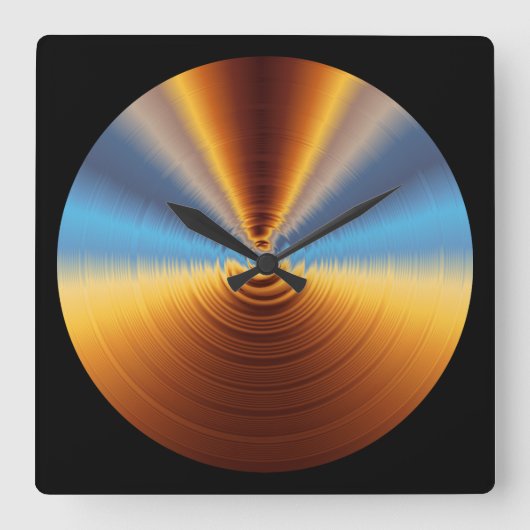 Metal Shimmer Vierkante Klok (Voorkant)