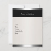 Metal Silver Birthday Party Elegant Lady 2 Kaart (Achterkant)