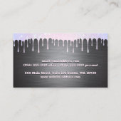 Metal Silver Brushed | Bokeh Sparkle Drip Visitekaartje (Achterkant)