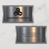 Metal Silver Brushed | Reparatie thuis Visitekaartje (Voorkant / Achterkant)