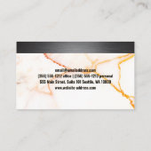 Metal Silver Brushed | Witte marmertextuur Visitekaartje (Achterkant)