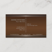 Metal Silver Gray chocola brown, monogram business Visitekaartje (Achterkant)