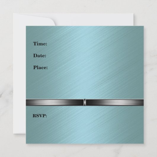 Metal Silver Green Mannen 40th Birthday Party Man Kaart (Achterkant)