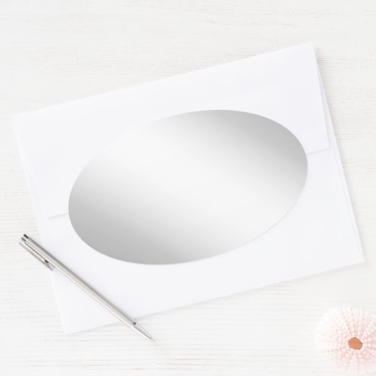 Metal Silver Kijk Ovale Sticker (Envelop)