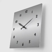 Metal Silver-look met zwarte cijfers Vierkante Klok (Hoek)