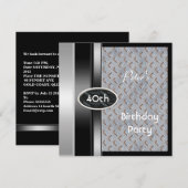 Metal Silver Mannen 40th Birthday Bronze Man Kaart (Voorkant / Achterkant)