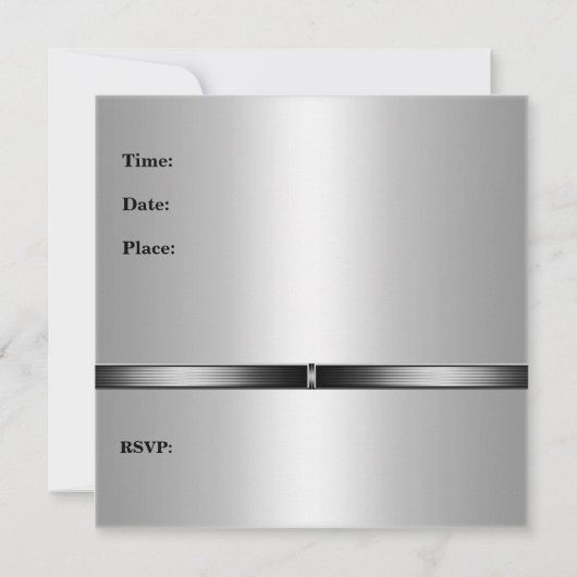 Metal Silver Red Mannen 40th Birthday Party Man Kaart (Achterkant)