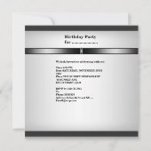 Metal Silver White Mannen 40th Birthday Party Man Kaart (Achterkant)