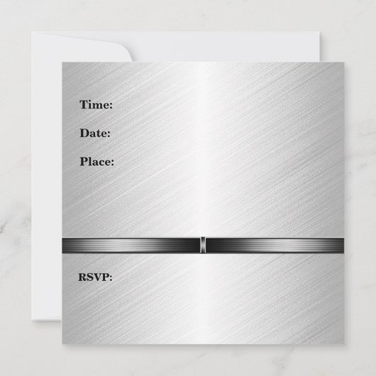 Metal Silver White Mannen 40th Birthday Party Man Kaart (Achterkant)