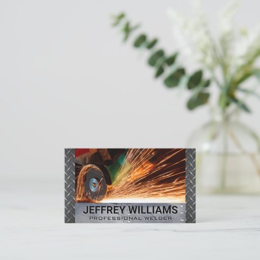 Metal Smith Cutting Metal | Lassen Rivets Staal Visitekaartje (Staand voorkant)