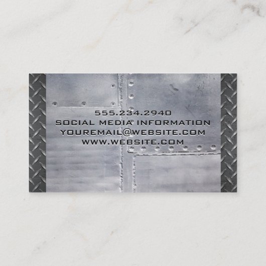 Metal Smith Cutting Metal | Lassen Rivets Staal Visitekaartje (Achterkant)