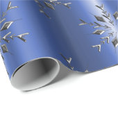Metal Snowflakes on Blue Christmas Cadeaupapier (Rol Hoek)