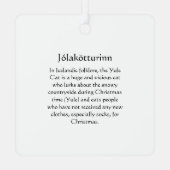 Metal Square Yule Cat Ornament (Achterkant)