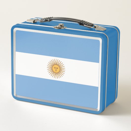 Metal Stainless Lunchbox met Argentijnse vlag (Voorkant)
