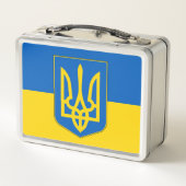Metal Stainless Lunchbox met Oekraïense vlag (Achterkant)