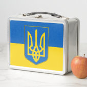 Metal Stainless Lunchbox met Oekraïense vlag (In situ)