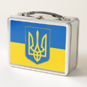 Metal Stainless Lunchbox met Oekraïense vlag (Voorkant)
