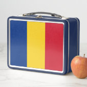 Metal Stainless Lunchbox met Roemeense vlag (In situ)