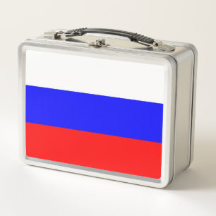 Metal Stainless Lunchbox met Russische vlag