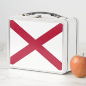 Metal Stainless Lunchbox met vlag van Alabama, Ver (In situ)