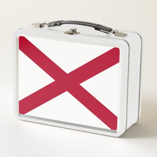Metal Stainless Lunchbox met vlag van Alabama, Ver (Voorkant)