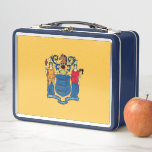 Metal Stainless Lunchbox met vlag van New Jersey