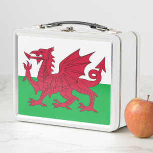 Metal Stainless Lunchbox met Wales-vlag