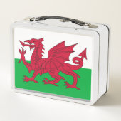 Metal Stainless Lunchbox met Wales-vlag (Achterkant)