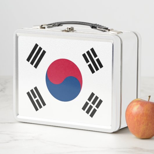 Metal Stainless Lunchbox met Zuid-Koreaanse vlag (In situ)