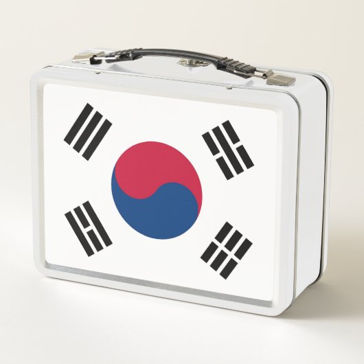 Metal Stainless Lunchbox met Zuid-Koreaanse vlag (Achterkant)
