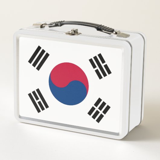 Metal Stainless Lunchbox met Zuid-Koreaanse vlag (Voorkant)