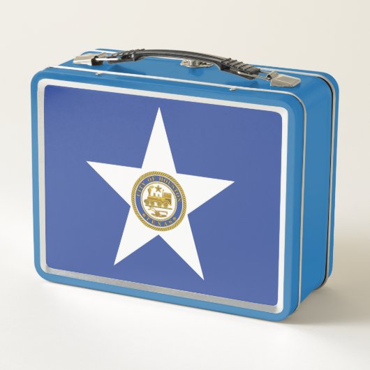 Metal Stainless Lunchbox - vlag van Houston (Achterkant)