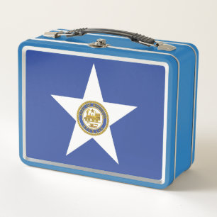 Metal Stainless Lunchbox - vlag van Houston