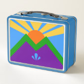 Metal Stainless Lunchbox, vlag van Manitou Springs (Achterkant)