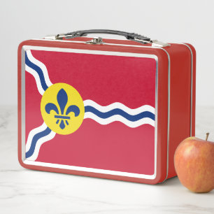 Metal Stainless Lunchbox, vlag van St. Louis