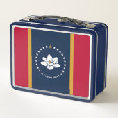 Metal Stainless Lunchbox with flag of Mississippi (Achterkant)