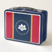 Metal Stainless Lunchbox with flag of Mississippi (Voorkant)