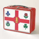 Metal Stainless Lunchbox with flag of Montreal (Voorkant)