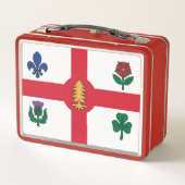 Metal Stainless Lunchbox with flag of Montreal (Achterkant)