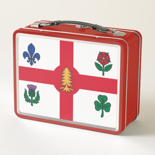 Metal Stainless Lunchbox with flag of Montreal (Achterkant)
