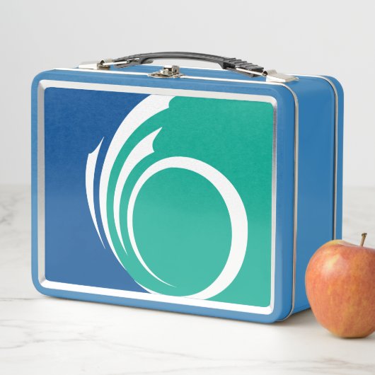 Metal Stainless Lunchbox with flag of Ottawa (In situ)