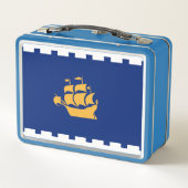 Metal Stainless Lunchbox with flag of Quebec City (Achterkant)