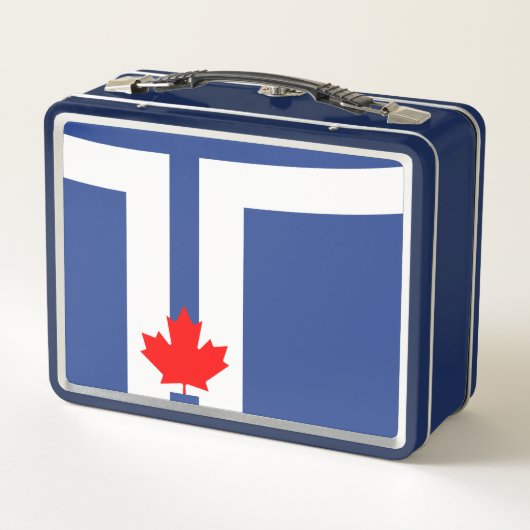 Metal Stainless Lunchbox with flag of Toronto (Achterkant)