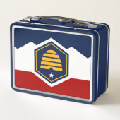 Metal Stainless Lunchbox with flag of Utah, USA (Achterkant)