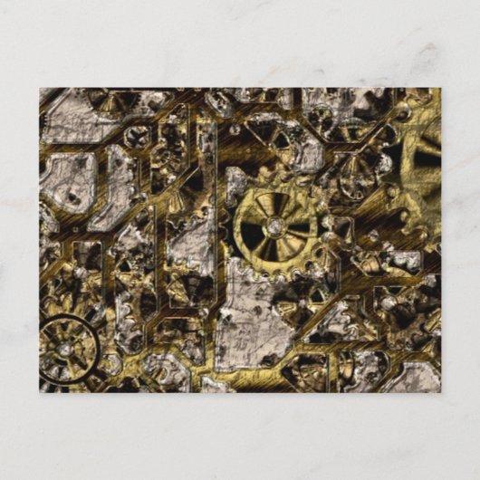 Metal Steampunk Briefkaart (Voorkant)
